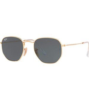 Ray-Ban Hexagonal Sunglasses, Gold/Blue 51 mm with case